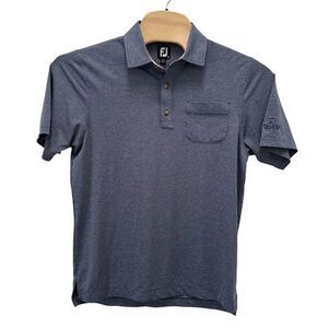 FootJoy Medium Blue Short Sleeve Talega Golf Club‎ Men's Performance Polo Shirt